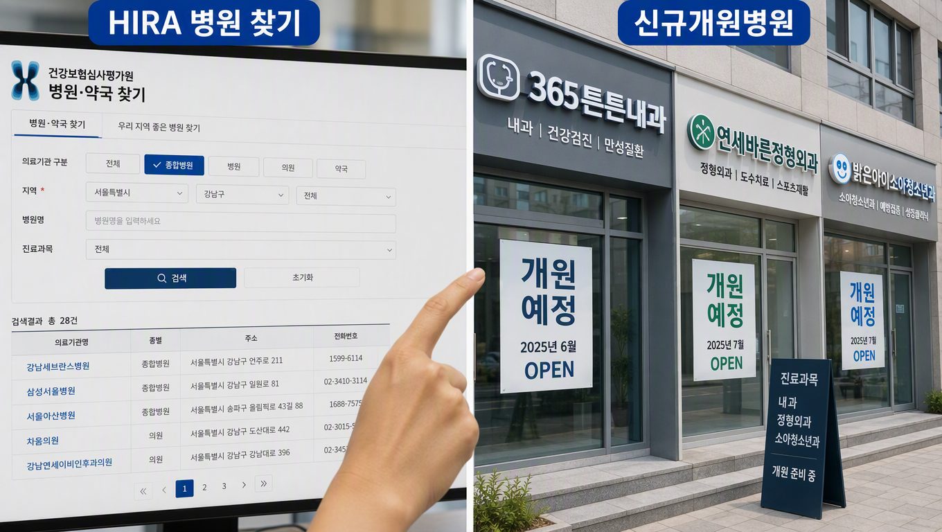 병원정보와 신규개원병원 비교 정리