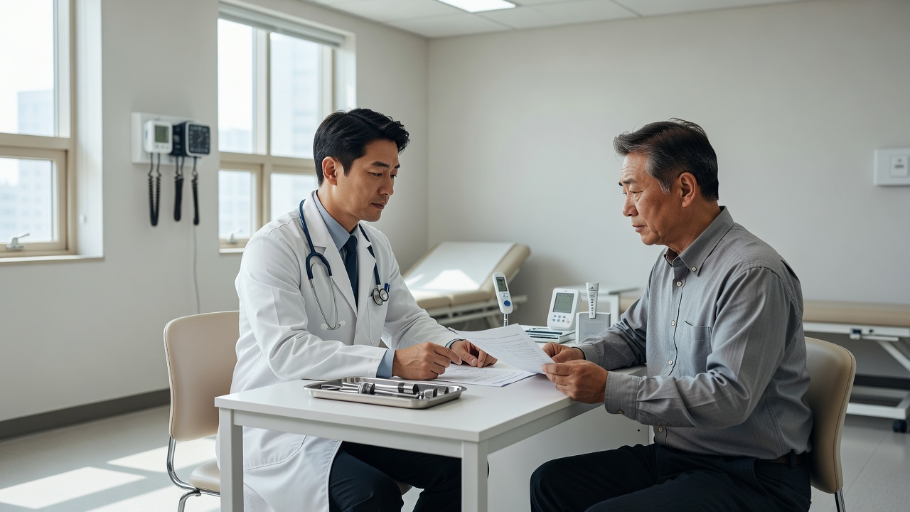 인천2차병원에서 진료받는 환자와 의사 모습