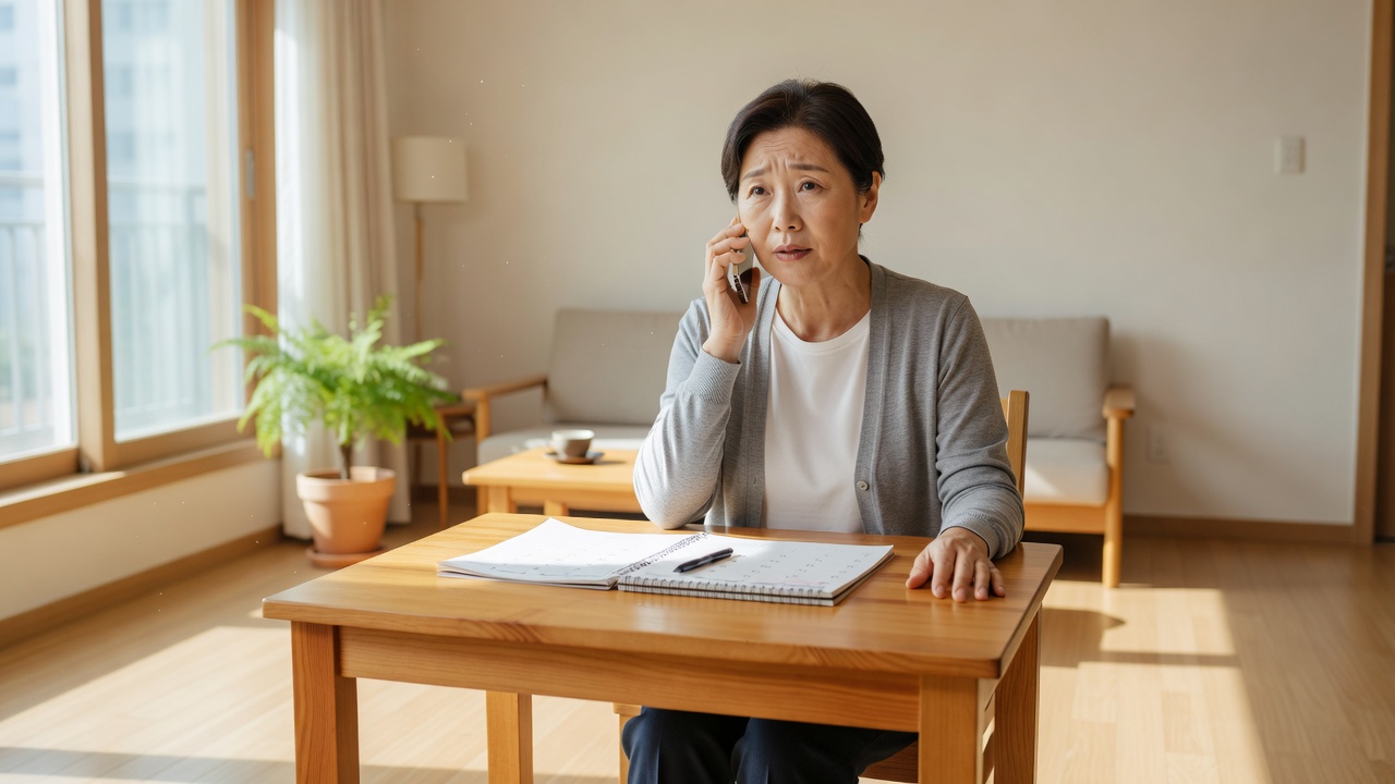 인천국제바로병원에 전화로 진료 문의하는 모습