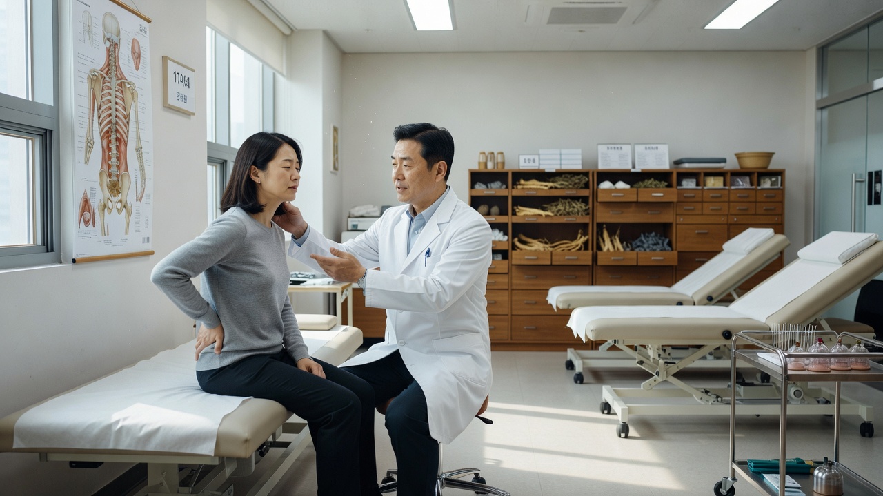 인천교통사고병원에서 한방 치료 상담을 받는 환자