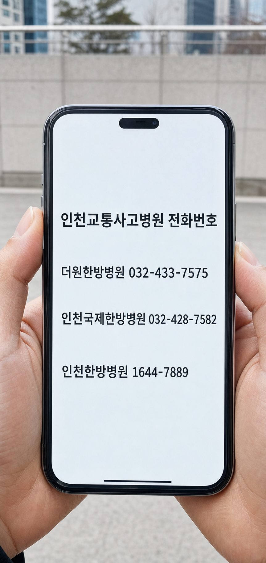 인천교통사고병원 전화번호와 치료 안내