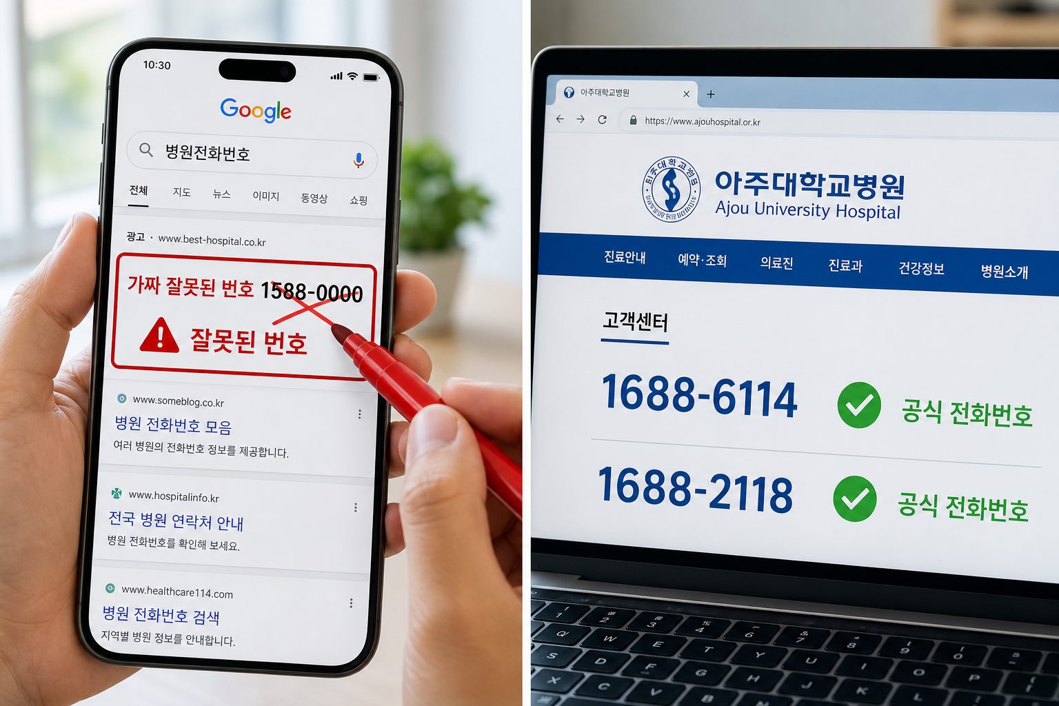 병원전화번호 확인할 때 주의해야 할 사항