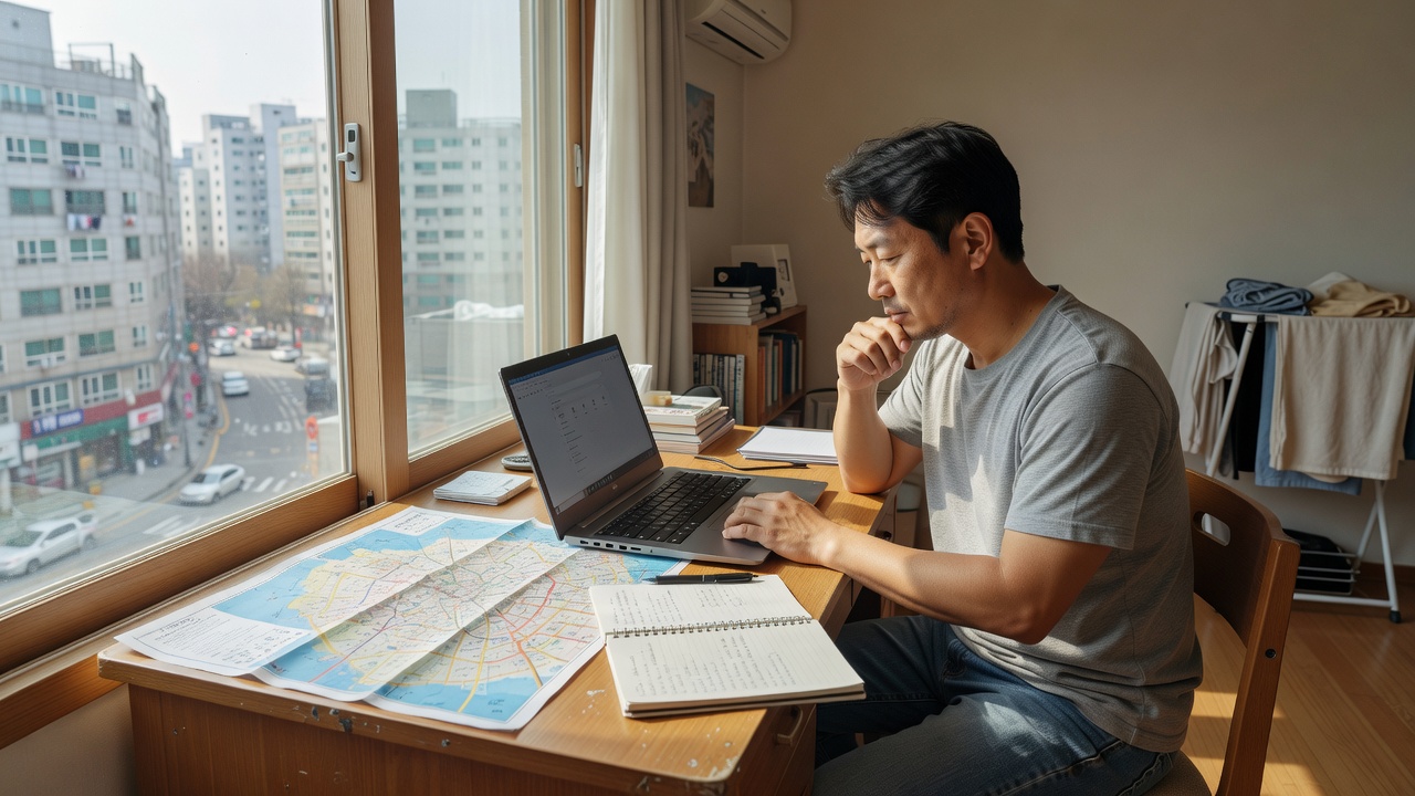 투석병원을 찾는 방법을 알아보는 사람의 모습