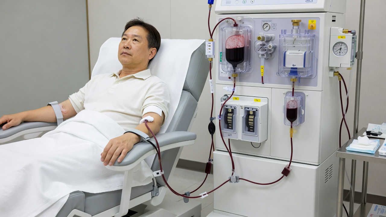 인공신장 치료를 받는 환자의 혈액 정화 과정