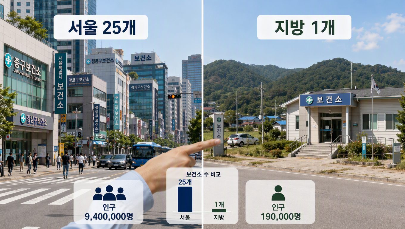 국내 보건소 수 현황과 지역별 차이